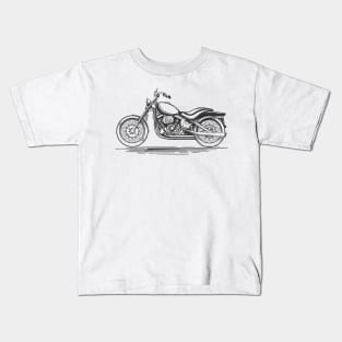 Vintage motorcycle hand-drawn illustration Kids T-Shirt